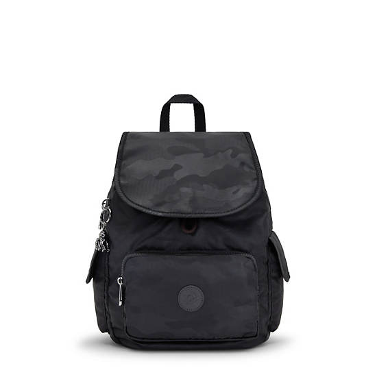 Kipling City Pack Small Classic Backpacks Black Camo Embossed | CA 1500YX